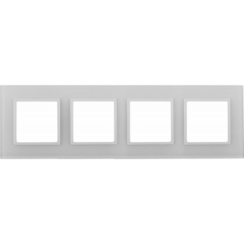 Рамка 4-м ЭРА ELEGANCE 14-5104-01 стекло белый